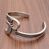 Punk Silver Stainless Steel Bangle Cuff Bracelet For Men's