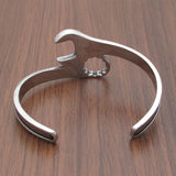 Punk Silver Stainless Steel Bangle Cuff Bracelet For Men's