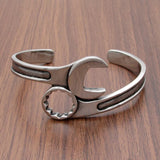 Punk Silver Stainless Steel Bangle Cuff Bracelet For Men's