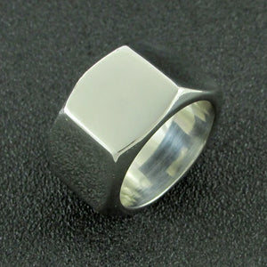 Punk Size 7~13# Screw Nut Biker Ring 316L Stainless Steel Jewelry Silver