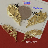 Filigree Brass Feather Charms for Jewelry Making, 12*37mm & 19*42mm