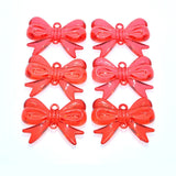 Acrylic Ribbon Tie Knot Bow Bubblegum Necklace Pendants 75pcs