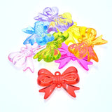 Acrylic Ribbon Tie Knot Bow Bubblegum Necklace Pendants 75pcs