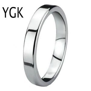 3MM Silver Flat Tungsten Wedding Band