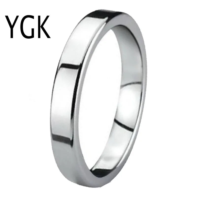 3MM Silver Flat Tungsten Wedding Band