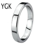3MM Silver Flat Tungsten Wedding Band