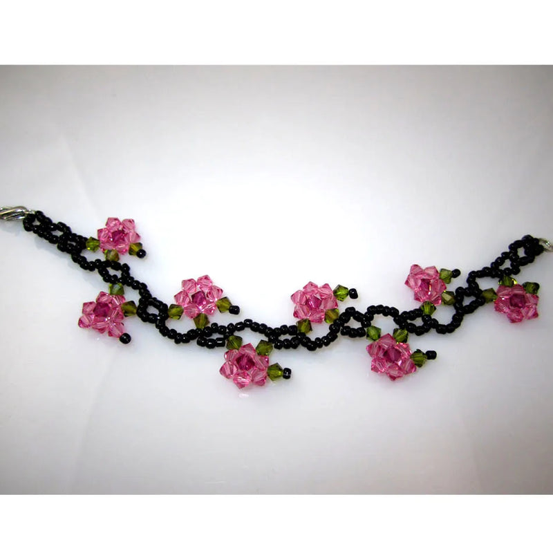 Romantic Pink Flower Bracelets For Girls Austria Crystal Rose BlingBling