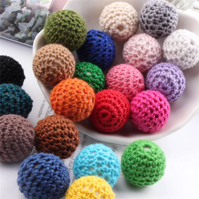 22MM Crochet Chunky Necklace Beads DIY Jewelry Findings Ornament Accessory