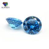 SeaBlue 1.0~3.0mm CZ Stone 5A Round Machine Cut Synthetic for Jewelry