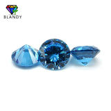 SeaBlue 1.0~3.0mm CZ Stone 5A Round Machine Cut Synthetic for Jewelry