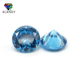 SeaBlue 1.0~3.0mm CZ Stone 5A Round Machine Cut Synthetic for Jewelry