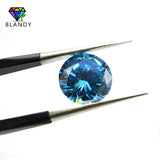 SeaBlue 1.0~3.0mm CZ Stone 5A Round Machine Cut Synthetic for Jewelry