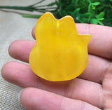 Honey Wax Fox Pendant Women's Amber Chicken Oil Sweater Chain