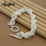 Silver 925 Link Chain Bracelets & Bangles For Women Y137
