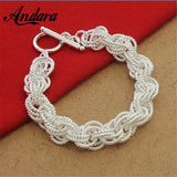 Silver 925 Link Chain Bracelets & Bangles For Women Y137