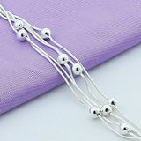 925 Silver Bracelets Beads Bracelet Silver Chain Jewelry Women Gift
