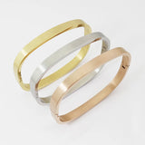Geometric Stainless Steel Square Bracelet for Women