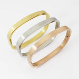 Geometric Stainless Steel Square Bracelet for Women