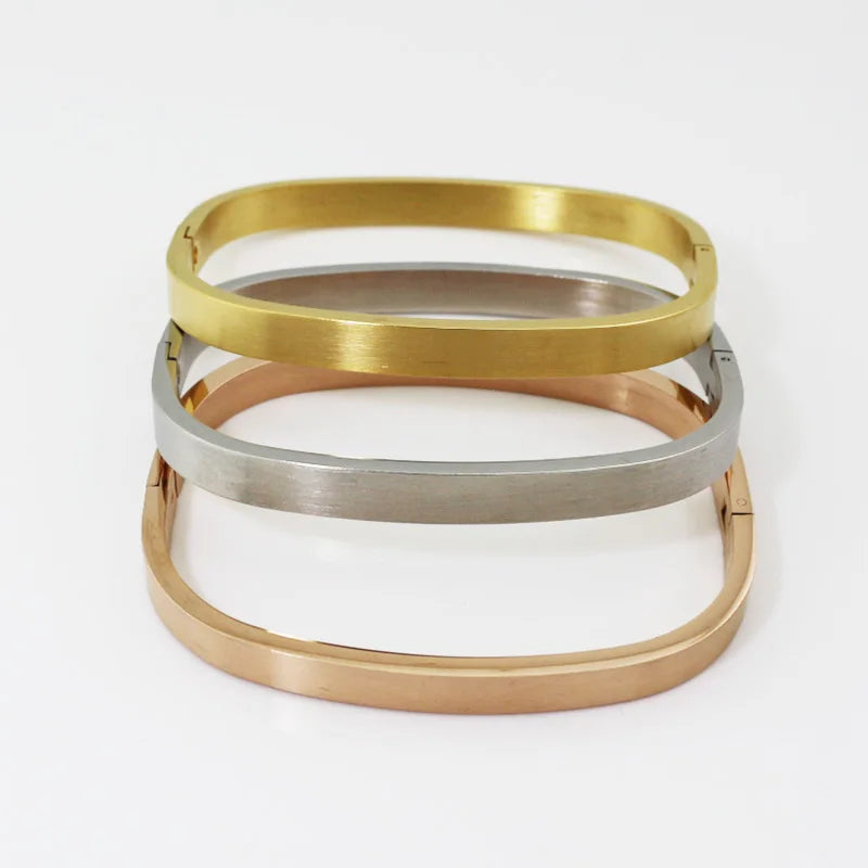 Geometric Stainless Steel Square Bracelet for Women