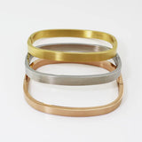 Geometric Stainless Steel Square Bracelet for Women