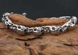 Stainless Steel Biker Skeleton Skull Bracelet Ghost Bangle Chain 8.5in