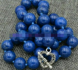 12mm Egyptian Lapis Lazuli Round Beads Gemstone Necklace 18