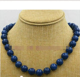 12mm Egyptian Lapis Lazuli Round Beads Gemstone Necklace 18