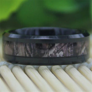 8MM Camo Camouflage Men's Tungsten Wedding Ring