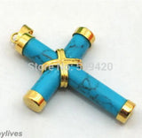 Turquoise Cross Pendant Necklace