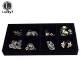 Velvet Jewelry Display Tray 8 Grids Organizer Box