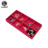 Velvet Jewelry Display Tray 8 Grids Organizer Box