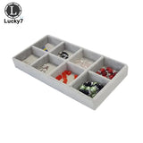 Velvet Jewelry Display Tray 8 Grids Organizer Box