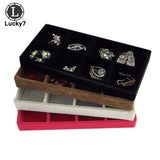 Velvet Jewelry Display Tray 8 Grids Organizer Box