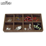 Velvet Jewelry Display Tray 8 Grids Ring Earrings Holder Container