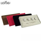Velvet Ring Insert Jewelry Display Tray Holder Stand Cufflinks Case