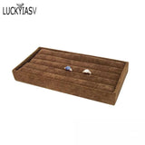 Velvet Ring Insert Jewelry Display Tray Holder Stand Cufflinks Case