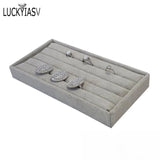 Velvet Ring Insert Jewelry Display Tray Holder Stand Cufflinks Case