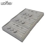 Velvet Ring Insert Jewelry Display Tray Holder Stand Cufflinks Case