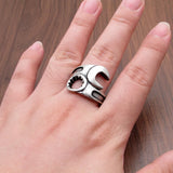 Vintage Stainless Steel Biker Mechanic Wrench Ring Jewelry