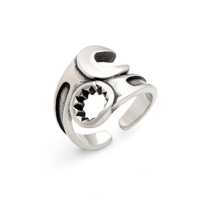 Vintage Stainless Steel Biker Mechanic Wrench Ring Jewelry