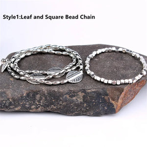 Vintage Bohemian Beaded Anklets for Women - Beach Foot Jewelry Gift