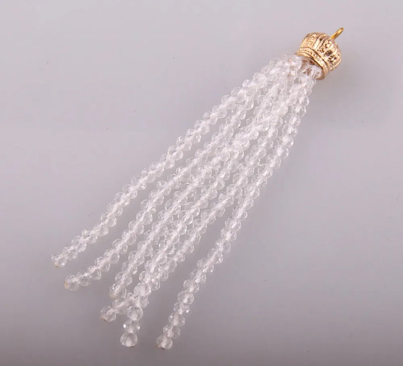 Crystal Beads Tassel Pendants for DIY Jewelry Making