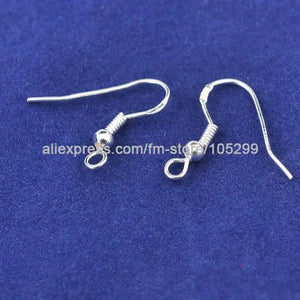 1000PCS 19mm Sterling Silver Earring Hooks Jewelry Findings