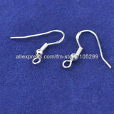 1000PCS 19mm Sterling Silver Earring Hooks Jewelry Findings