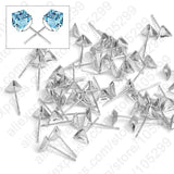 100PCS 925 Sterling Silver Ear Pin Pairs Stud Earrings Findings