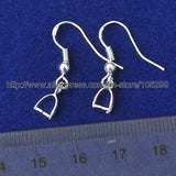 100PCS/Lot 925 Silver Pinch Bail Hook Earwire