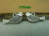 200 Pcs Antique Metal Bird Charms 11*21mm Jewelry Findings