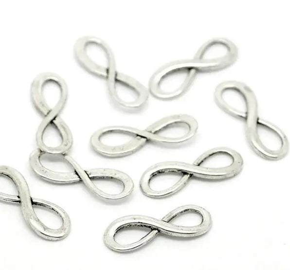 300PCS Silver Tone 8 Infinity Symbol Eternity Sign Charm Pendants