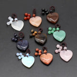 Sand Stone Love Heart Pendant for Necklace Keychain Making