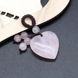 Sand Stone Love Heart Pendant for Necklace Keychain Making
